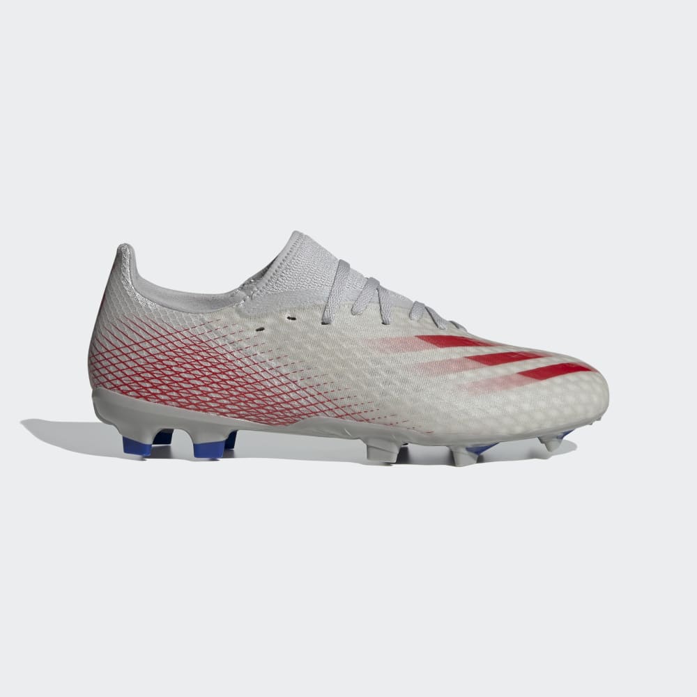 adidas X Ghosted 3 FG Firm Ground Football Boots Grey Scarlet