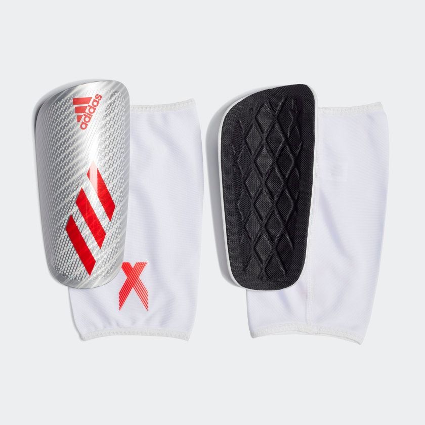 adidas X Pro Shin Guards Silver Hi Res Red