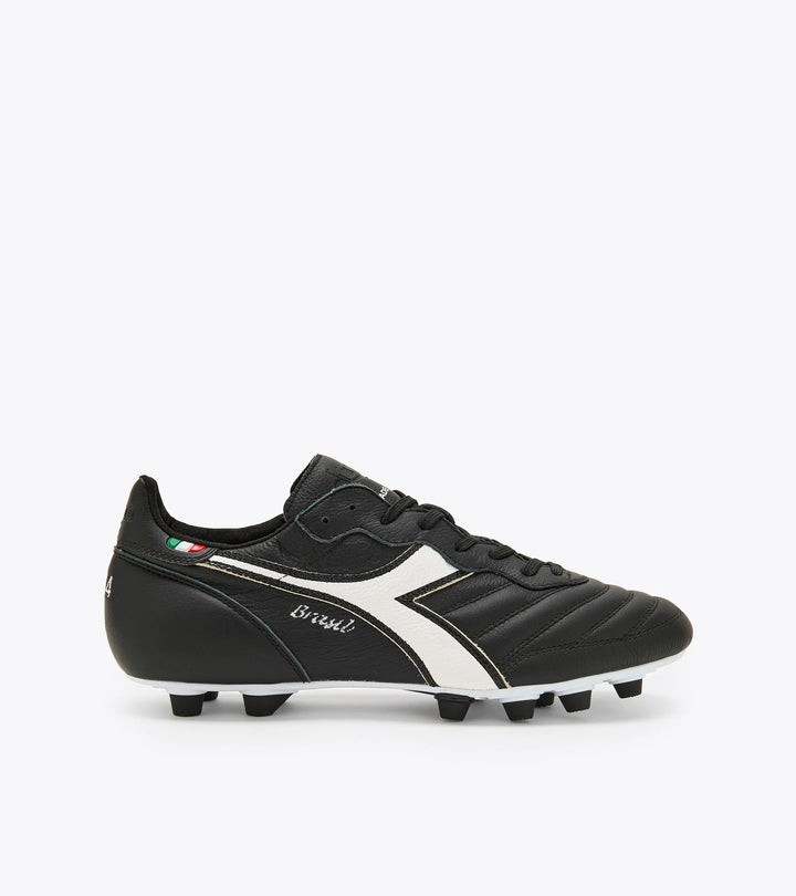 Botas de fútbol para terreno firme Diadora Brasil Italy OG LT+MDPU FG Negro/Blanco