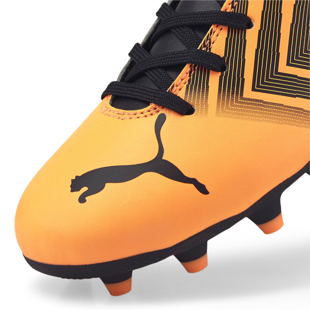 Botas de fútbol para superficies múltiples Puma Tacto II FG/AG para niños JR Neon Citrus/Negro