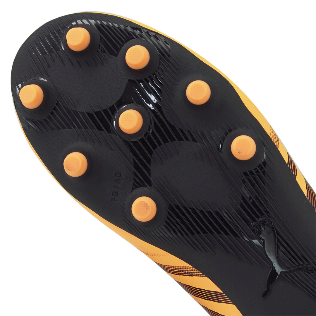 Botas de fútbol para superficies múltiples Puma Tacto II FG/AG para niños JR Neon Citrus/Negro