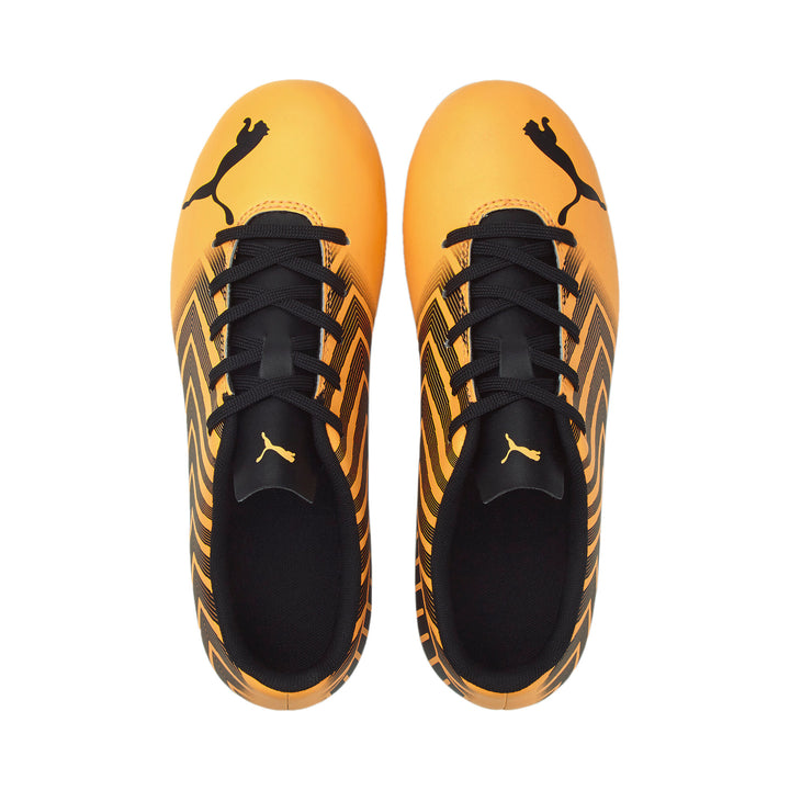 Botas de fútbol para superficies múltiples Puma Tacto II FG/AG para niños JR Neon Citrus/Negro