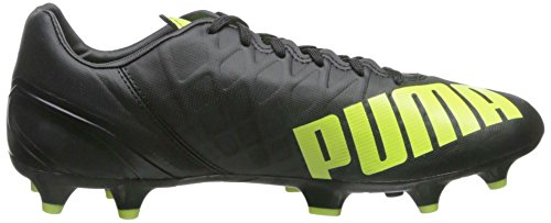 Botas de fútbol para superficies firmes Puma EvoSPEED 4.4 FG Negro/Amarillo de seguridad