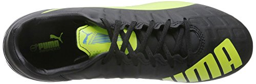 Botas de fútbol para superficies firmes Puma EvoSPEED 4.4 FG Negro/Amarillo de seguridad