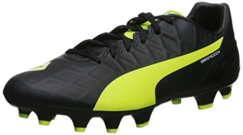 Botas de fútbol para superficies firmes Puma EvoSPEED 4.4 FG Negro/Amarillo de seguridad