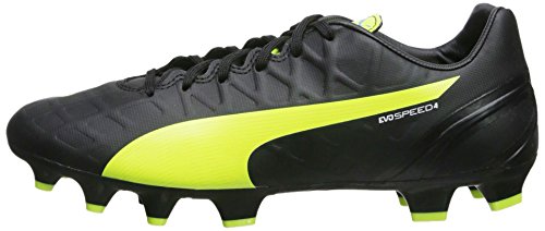 Botas de fútbol para superficies firmes Puma EvoSPEED 4.4 FG Negro/Amarillo de seguridad