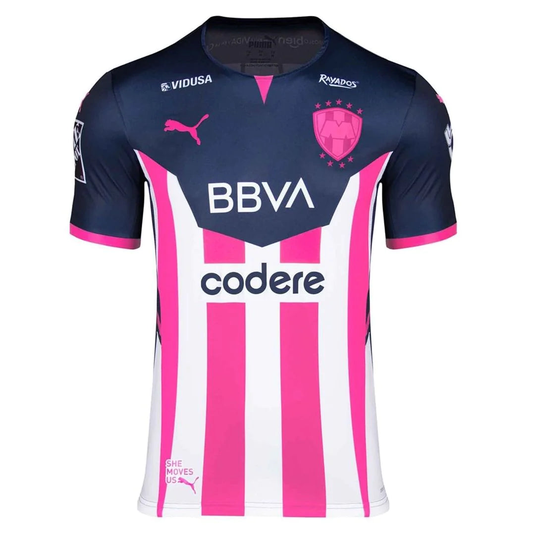 Puma Monterrey Jersey 21 Concientización sobre el cáncer de mama Azul marino/Rosa