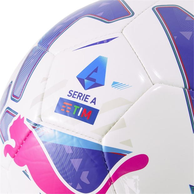 Puma Orbita Serie A MS Soccer Ball White/Blue Glimmer/Sunset Glow