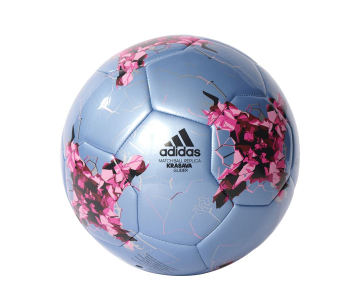Balón de fútbol adidas Confederations Glider azul técnico metalizado/rosa fácil