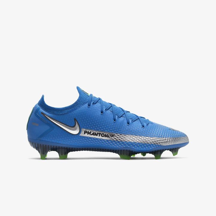 Botas de fútbol para superficies firmes Nike Phantom GT Elit FG Azul/Plata/Verde