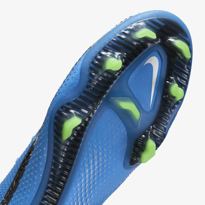 Botas de fútbol para superficies firmes Nike Phantom GT Elit FG Azul/Plata/Verde