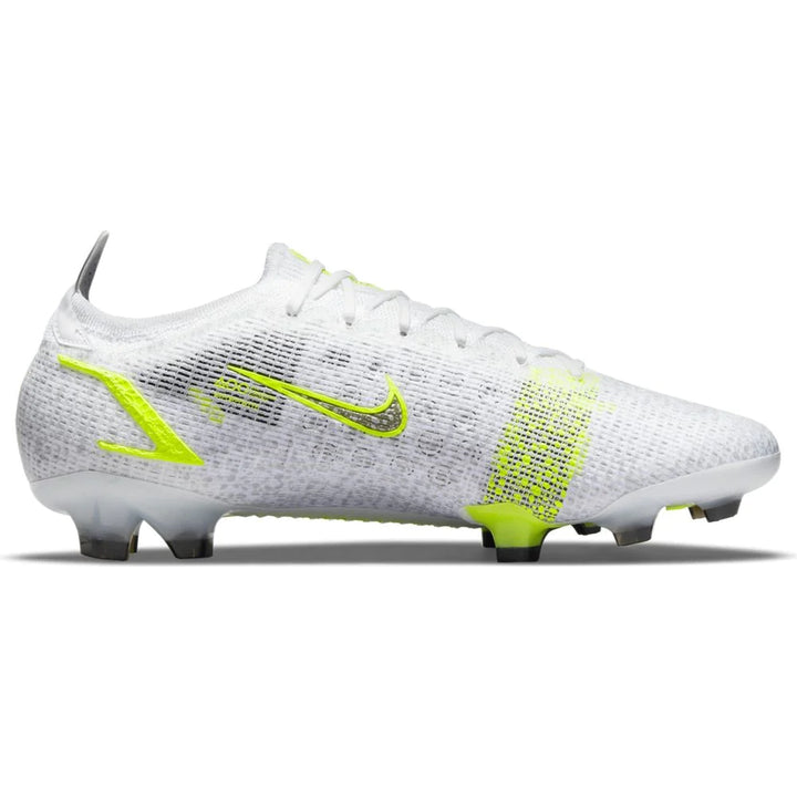 Botas de fútbol para terreno firme Nike Mercurial Vapor 14 Elite FG Blanco/Negro/Plata/Voltio