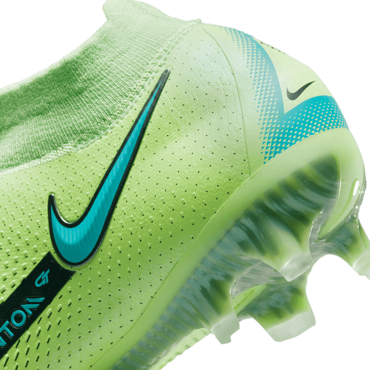 Botas de fútbol para terreno firme Nike Phantom GT Elite DF FG Lima brillante/Aguamarina