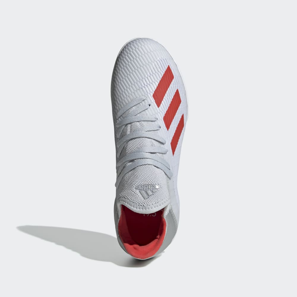 Botas de fútbol sala adidas X 19.3 IN J Plata metalizado/Rojo