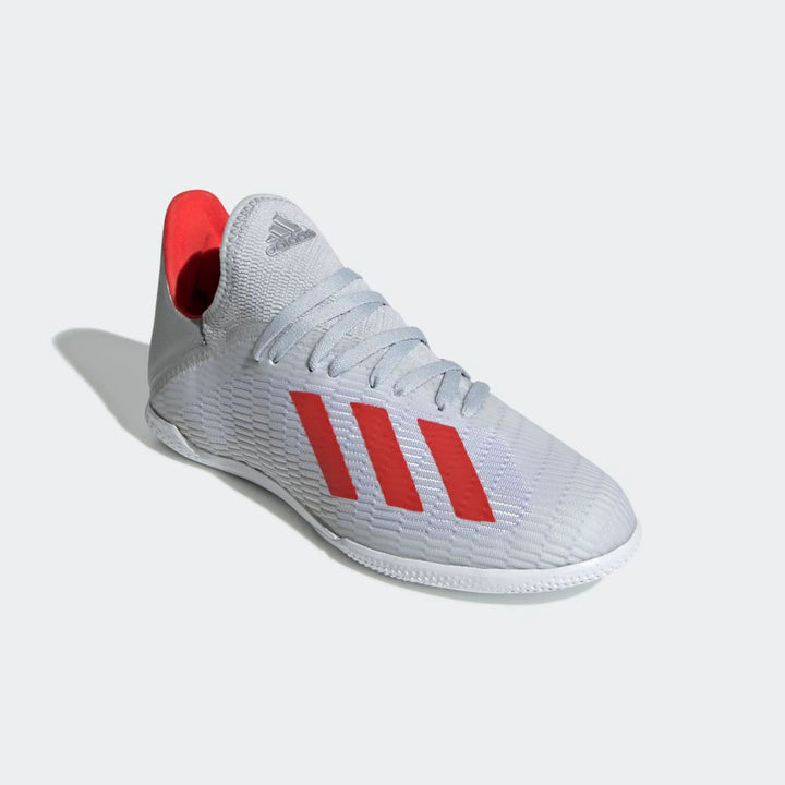 Botas de fútbol sala adidas X 19.3 IN J Plata metalizado/Rojo