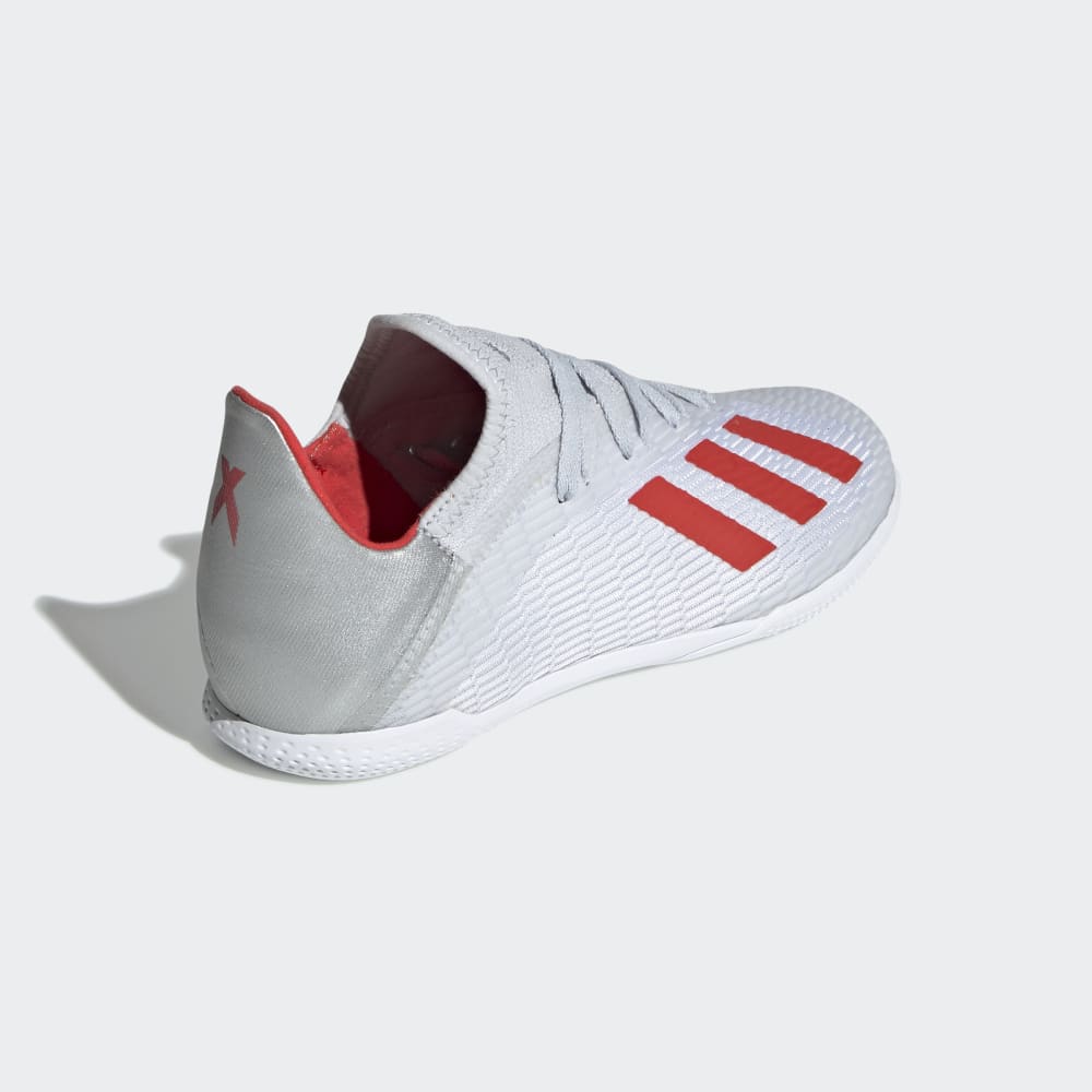 Botas de fútbol sala adidas X 19.3 IN J Plata metalizado/Rojo