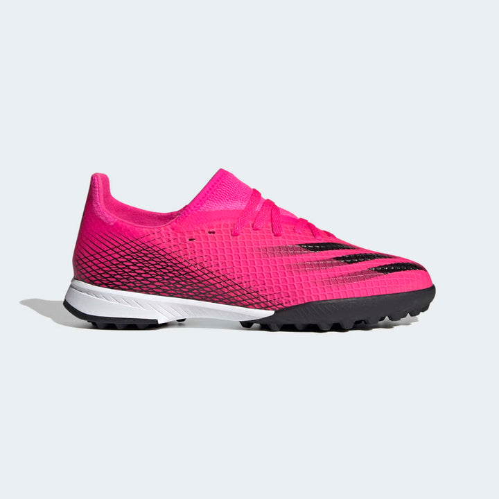 Botas de fútbol adidas X Ghosted 3 TF J para niños rosa/negro/blanco