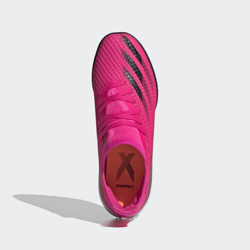 Botas de fútbol adidas X Ghosted 3 TF J para niños rosa/negro/blanco