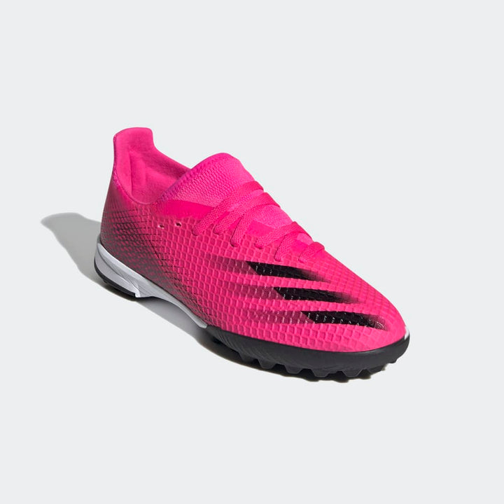 Botas de fútbol adidas X Ghosted 3 TF J para niños rosa/negro/blanco