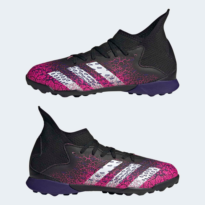 Botas de fútbol adidas Predator Freak 3 TF J para niños Core Black / Cloud White / Shock Pink