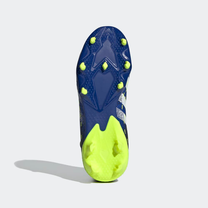 Botas de fútbol para terreno firme adidas Predator Freak 3 FG J para niños Negro/Blanco/Amarillo