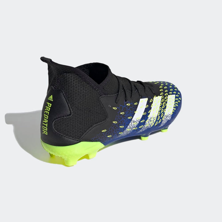 Botas de fútbol para terreno firme adidas Predator Freak 3 FG J para niños Negro/Blanco/Amarillo