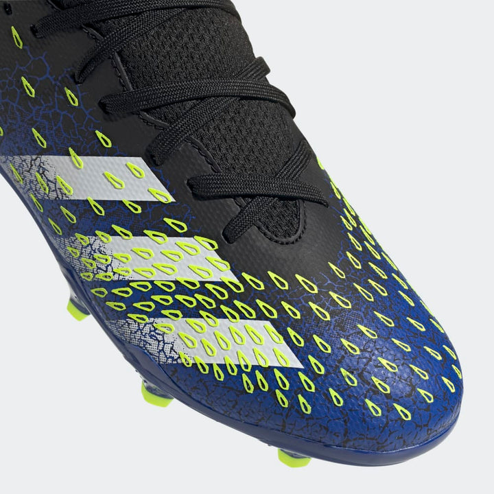 Botas de fútbol para terreno firme adidas Predator Freak 3 FG J para niños Negro/Blanco/Amarillo