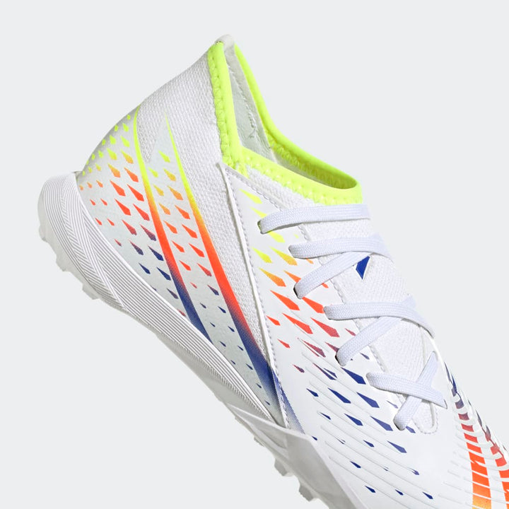 Botas de césped adidas Predator Edge.3 para niños Blanco/Amarillo/Azul