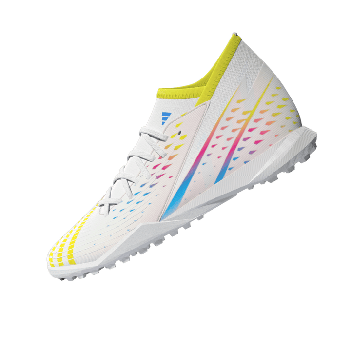 Botas de césped adidas Predator Edge.3 para niños Blanco/Amarillo/Azul