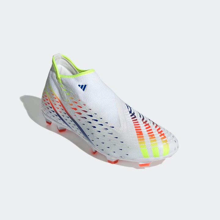 Botas de fútbol para terreno firme adidas Predator Edge 3 Laceless FG Blanco/Amarillo/Azul