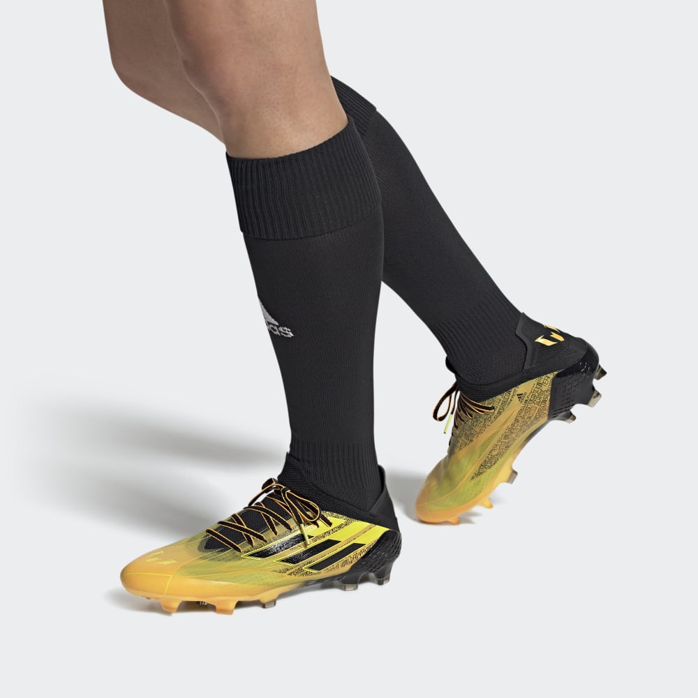 adidas X Speedflow Messi 1 FG Firm Ground Football Boots Gold/Black/Yellow