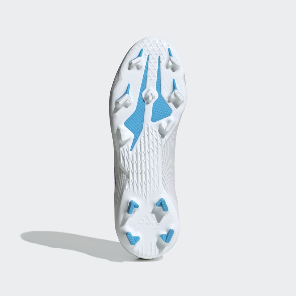 Botas de fútbol adidas X Speedflow 3 FG J para niños Blanco/Índigo/Azul