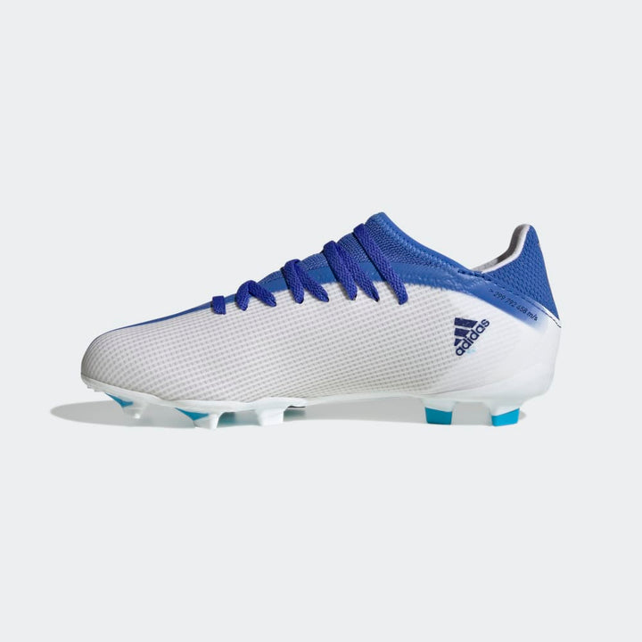 adidas Kid's X Speedflow 3 FG J Firm Ground Boots White/Indigo/Blue