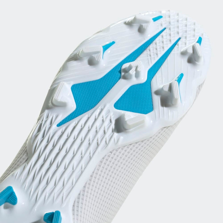 Botas de fútbol adidas X Speedflow 3 FG J para niños Blanco/Índigo/Azul
