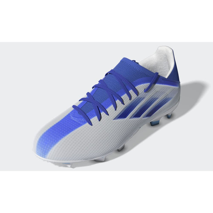 Botas de fútbol adidas X Speedflow 3 FG J para niños Blanco/Índigo/Azul