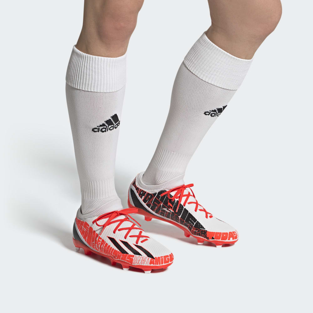 Botas de fútbol para terreno firme adidas Speed ​​Portal Messi.3 FG Blanco/Rojo