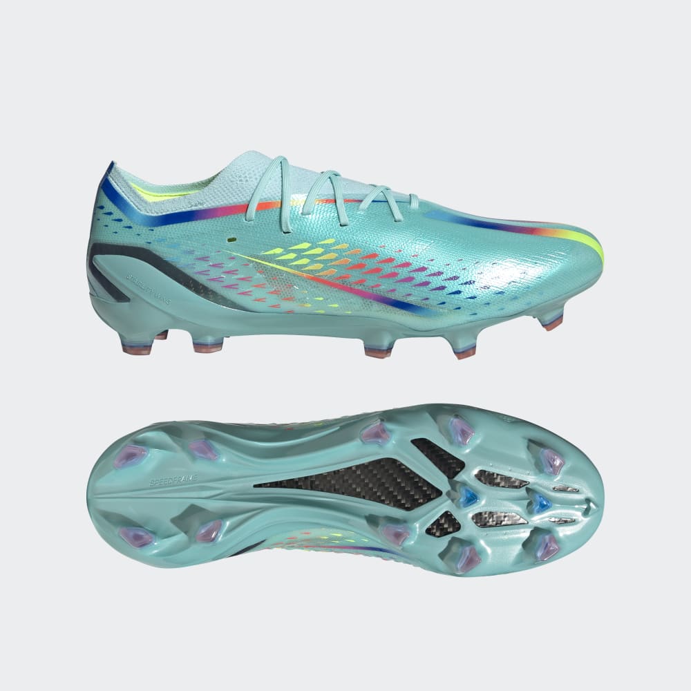 Botas de fútbol para terreno firme adidas X Speed ​​Portal 1 FG Aqua/Rojo
