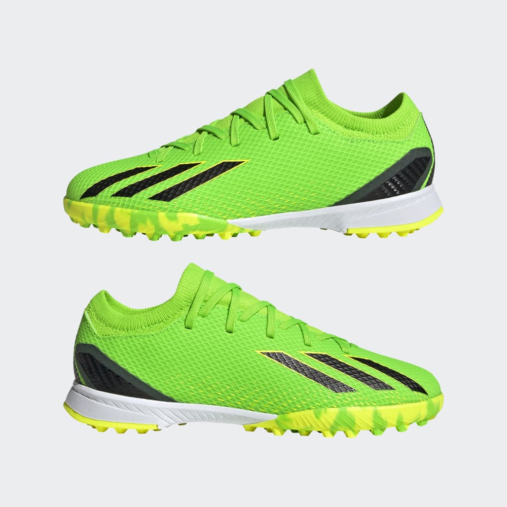 Botas de fútbol adidas X Speed ​​Portal 3 TF J para niños, color verde