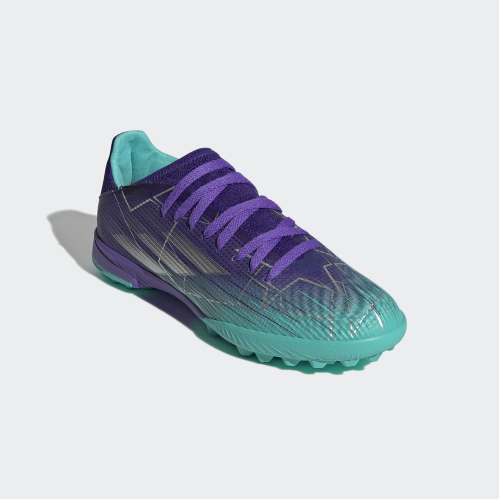 adidas Kid's X Speed Flow 3 TF J Turf Boots Purple/Silver
