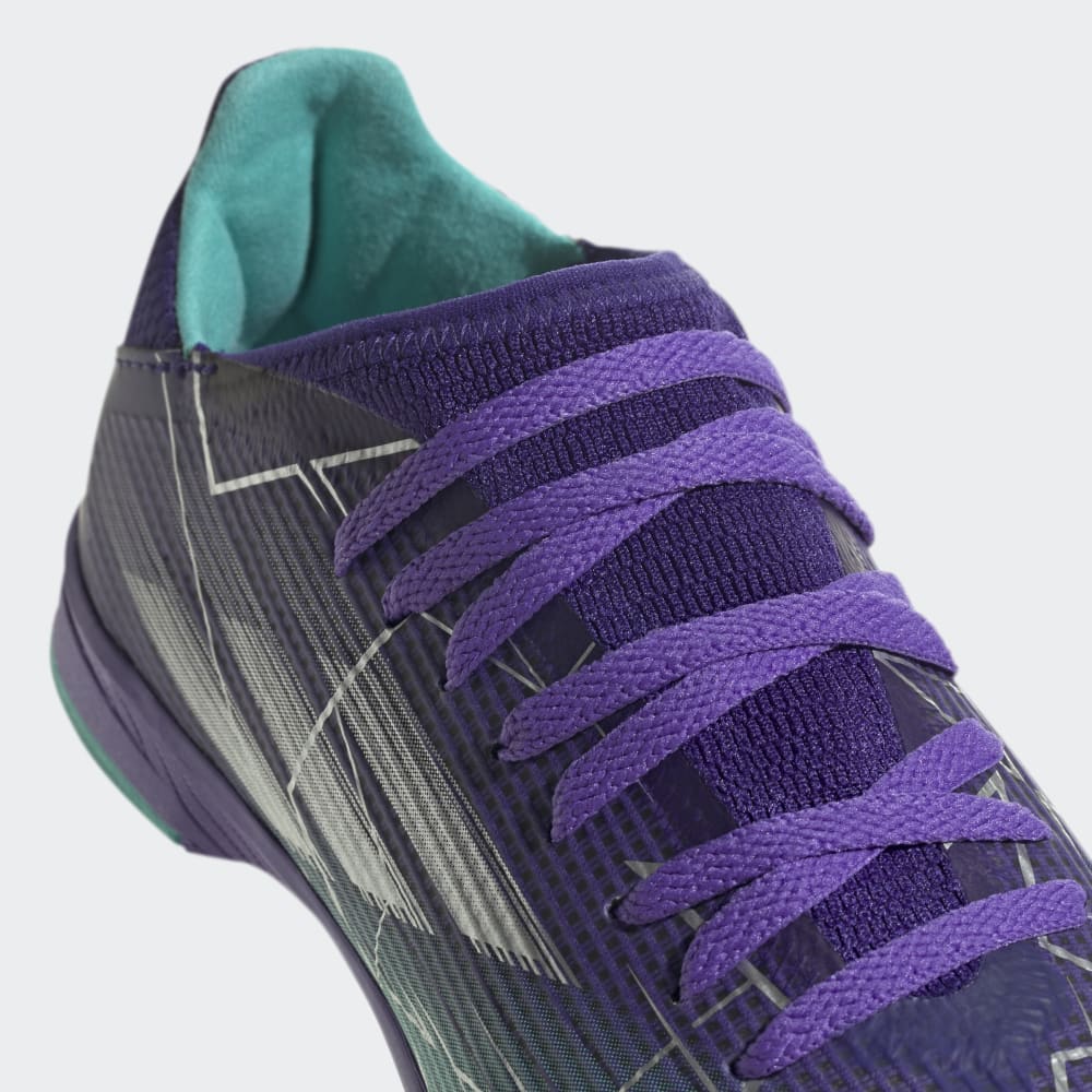 adidas Kid's X Speed Flow 3 TF J Turf Boots Purple/Silver
