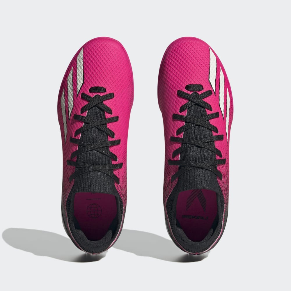 Botas de fútbol adidas X Speedportal.3 TF J para niños, color negro y rosa