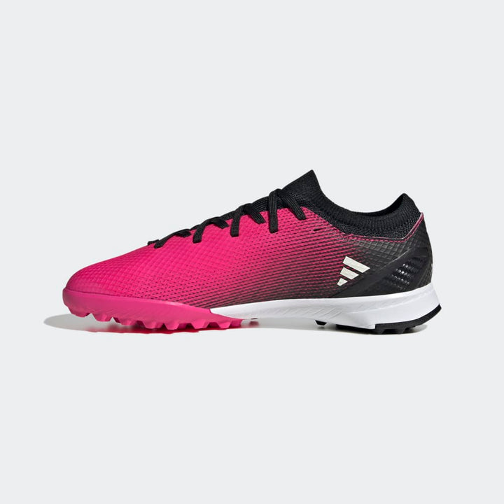 Botas de fútbol adidas X Speedportal.3 TF J para niños, color negro y rosa