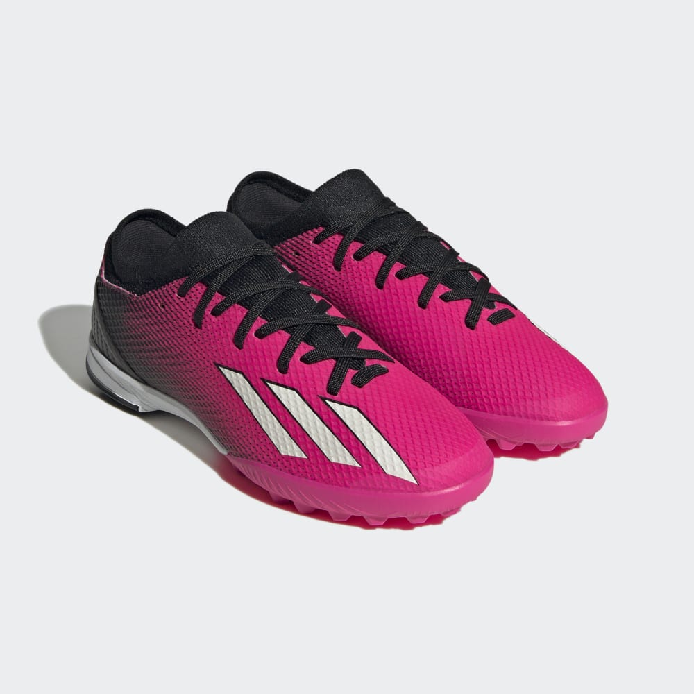 Botas de fútbol adidas X Speedportal.3 TF J para niños, color negro y rosa