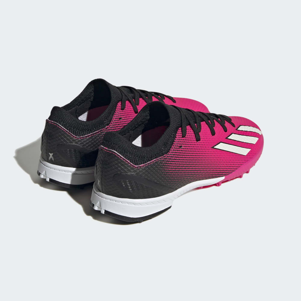 Botas de fútbol adidas X Speedportal.3 TF J para niños, color negro y rosa