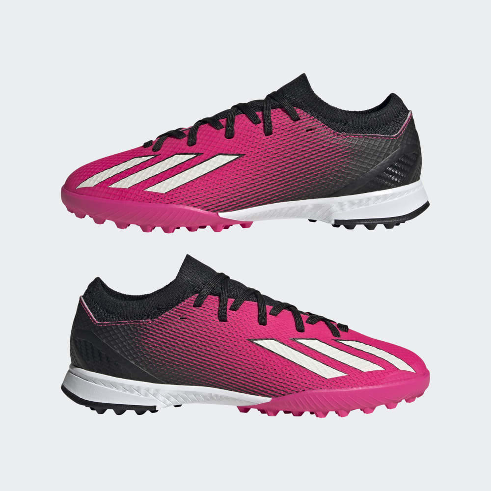 Botas de fútbol adidas X Speedportal.3 TF J para niños, color negro y rosa