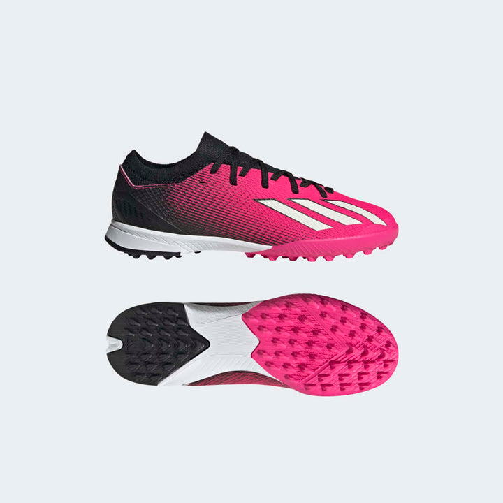 Botas de fútbol adidas X Speedportal.3 TF J para niños, color negro y rosa