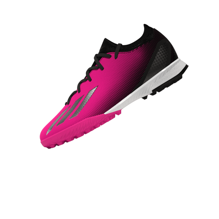 Botas de fútbol adidas X Speedportal.3 TF J para niños, color negro y rosa