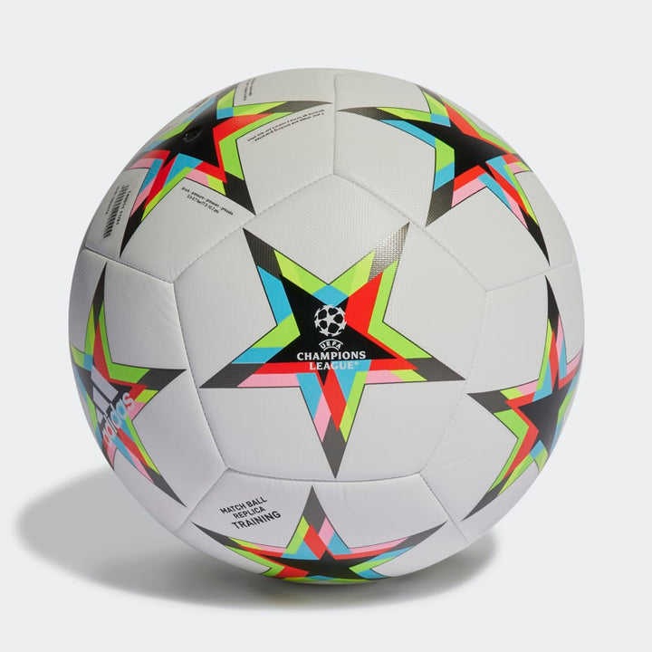 Balón de fútbol de entrenamiento adidas UEFA Champions League blanco/plateado