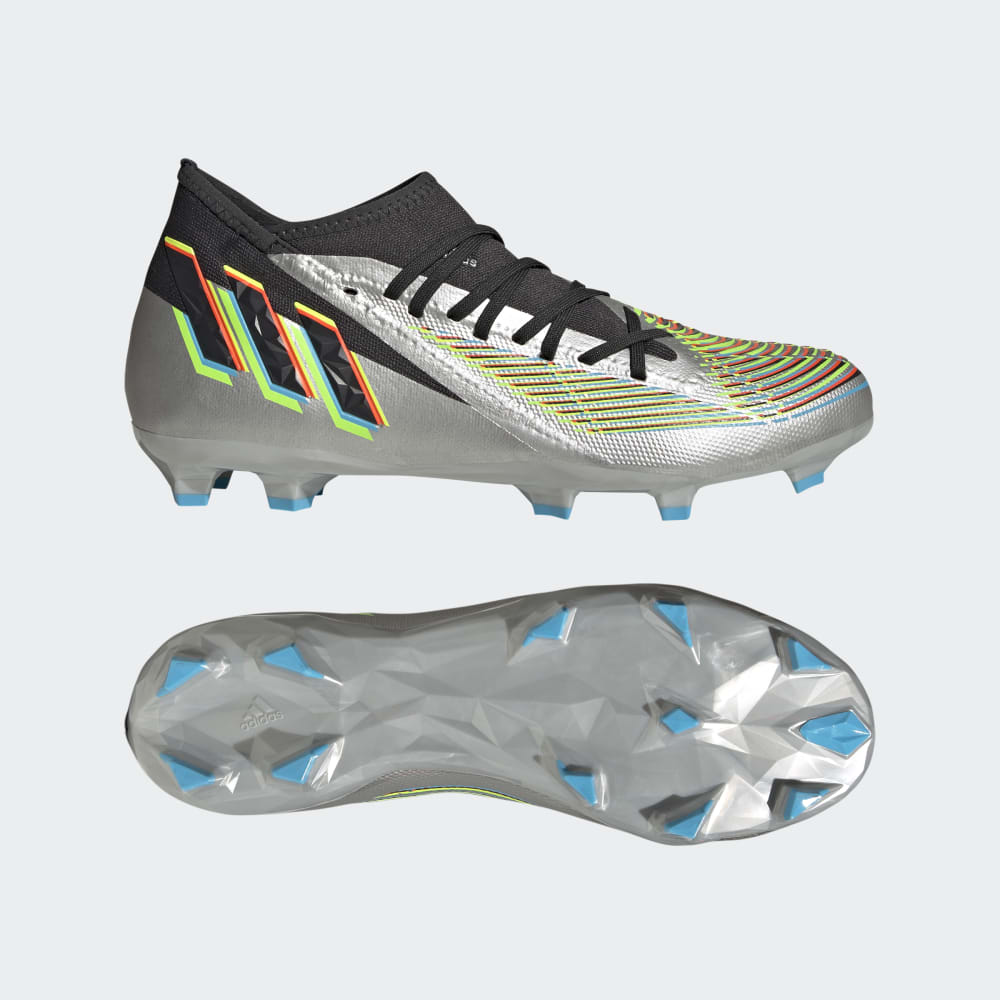 adidas Predator Edge.3 FG Firm Ground Soccer Cleats Silver/Black