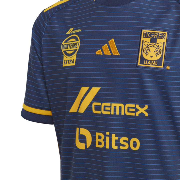 Camiseta de visitante adidas Tigres UANL para niños 23